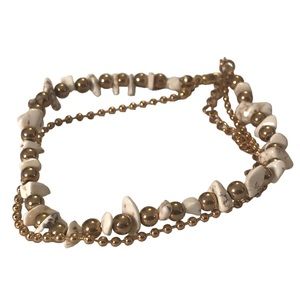 Gold and Howlite Ankle Bracelet